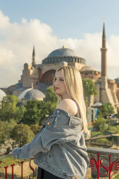 Golden Hour Portrait at Seven Hills Terrace Overlooking Hagia Sophia