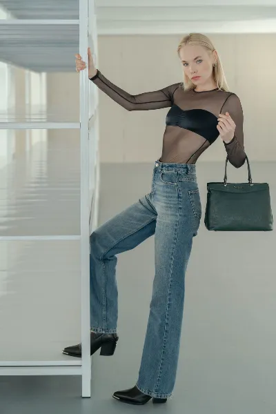 Modern Editorial Fashion Shoot with Leather Handbag in Istanbul